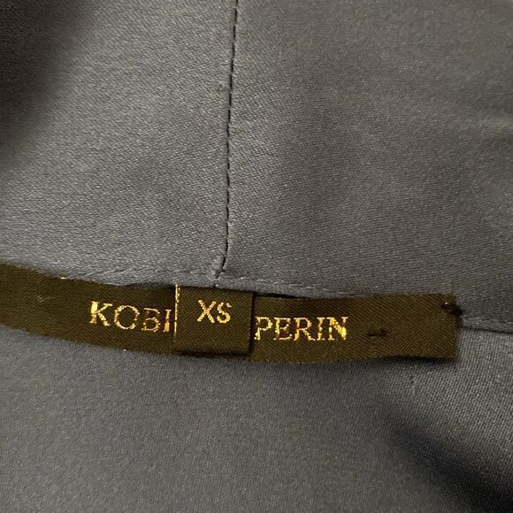 Kobi Halperin Blue Pleated Bib Collar silk  Blouse, XS - Picture 11 of 12